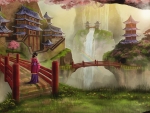 Asia art bridge painting