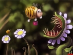 bee an a venus trap