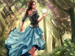 Fantasy Girl in Spring Forest