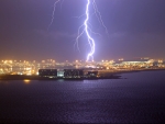 Lightning at Hong Kong Airport