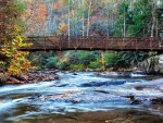 Crossing the Bridge at Fires Creek, North Carolina