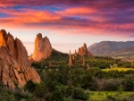 An Early Summer Morning at the beautiful Garden of the Gods