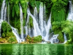 Green waterfall