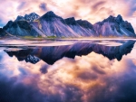 Vestrahorn Iceland in late afternoon