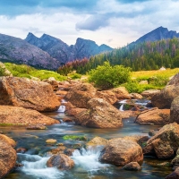 A flowing creek in the Wind River Range