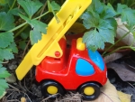 Car toy in garden
