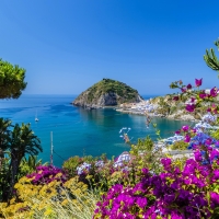 Volcanic Island In The Gulf Of Naples, Italy