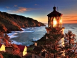 lighthouse at dawn