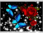 ROSES AND BUTTERFLIES
