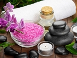 Spa background with orchids