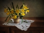 Spring still life with daffodils