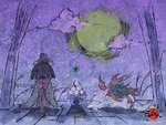 ÅŒkami å¤§ç¥ž Amaterasu and Kushi looking at moon