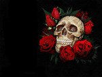 skull and roses