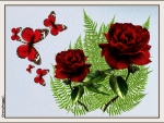 BUTTERFLIES AND ROSES