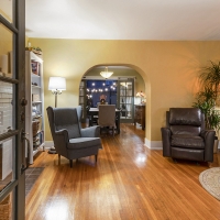 Inviting living room at night