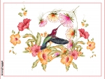 HUMMINGBIRD AND FLOWERS