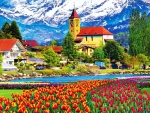 Brienz Town Flowers, Switzerland