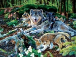 Forest Wolf Family