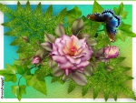 BUTTERFLY AND ROSES