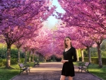 Nadya Posing with the Cherry Blossoms