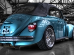 Blue retro car Porsche