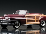 Red retro car Chrysler 1946