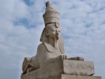 Sphinx against the sky St Petersburg Russia