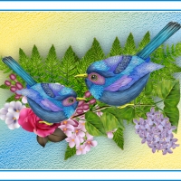 CUTE LITTLE BLUE BIRDS