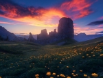 Dolomites during sunrise, Italy