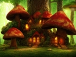 Fantasy Mushroom village