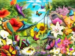 birds,butterflies and blooms