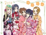 akiyama mio hirasawa yui japanese clothes k on kimono kotobuki tsumugi nakano azusa tainaka ritsu
