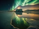 Aurora Borealis in the North Of Iceland