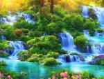 the Paradise waterfalls