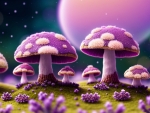 Purple fantasy mushroom