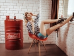 Relaxing with a Coca Cola