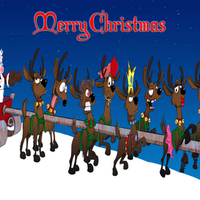 Santa and his reindeers