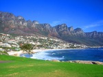 Camps Bay Beach with Twelve Apostles Mountains