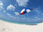 Beach Umbrella in the Sunny Blue Sky