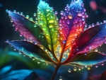 Rainbow colored leaf