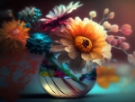Colorful flowers in a vase