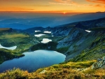 The Seven Rila Lakes is a series of seven glacial lakes surrounded by stunning mountain peaks