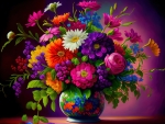 Colorful bouquet in vase