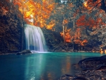 Tropical Waterfall at Autumn, Thailand