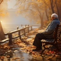 Loneliness at the autumn river