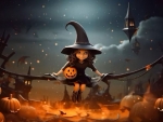 Little Witch At Halloween