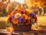 Autumn floral basket