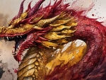 Maroon And Gold Dragon