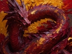 Maroon And Gold Dragon