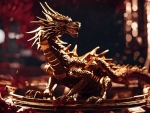 Maroon And Gold Dragon